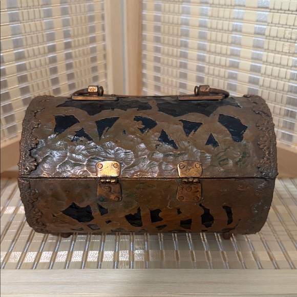 Vintage 1960s Rare Saks Fifth Ave Copper Metal Lucite Purse - Picture 2 of 5
